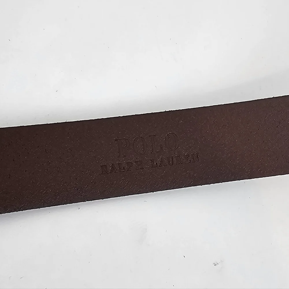 Polo by Ralph Lauren Men's Dark Brown Leather Belt Size 38 NEW